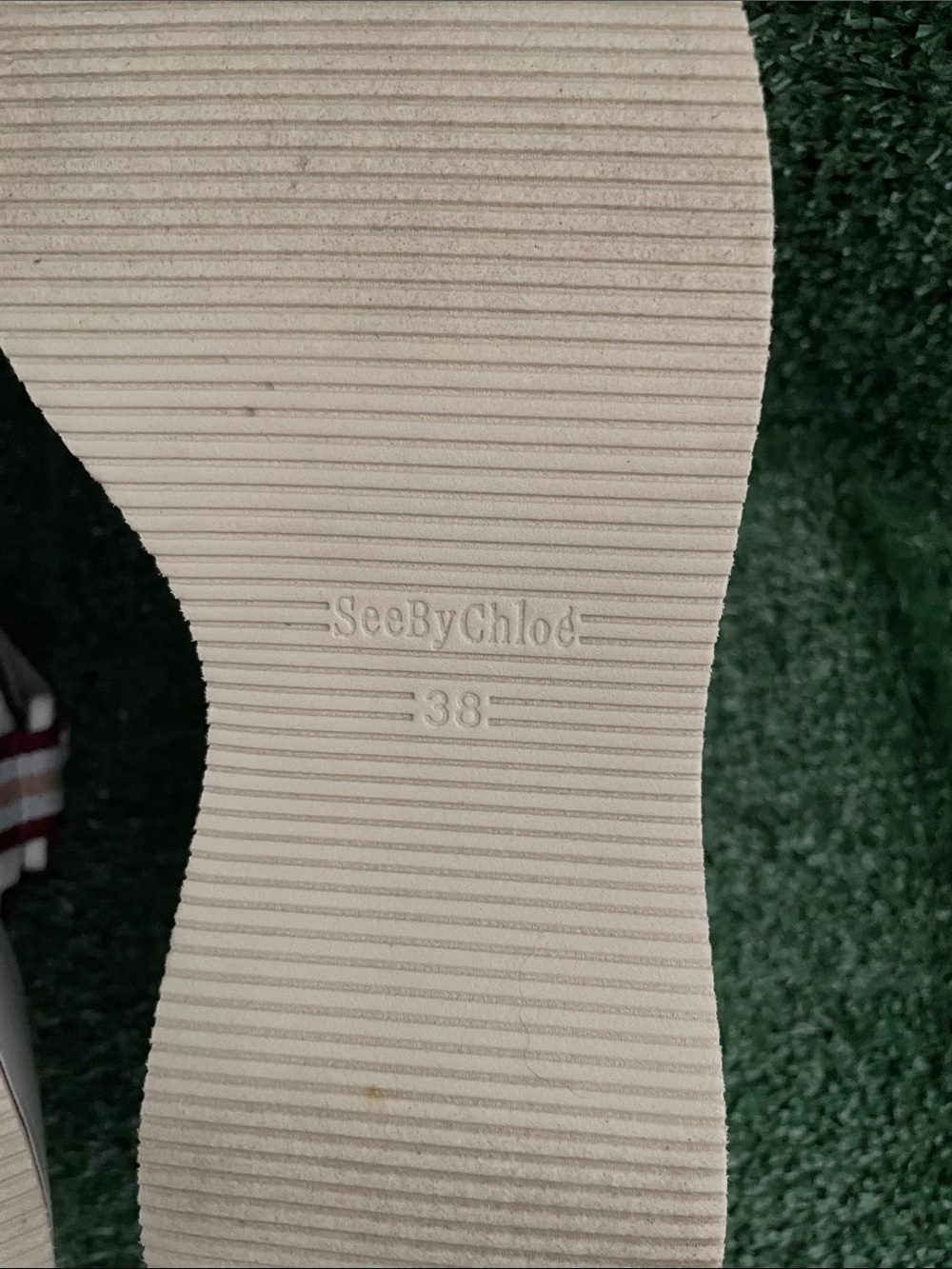SEE BY CHLOE White Yumi Ribbon Straps Chunky Platform Wedge Sandals EU 38 US 8 - Picture 7 of 13